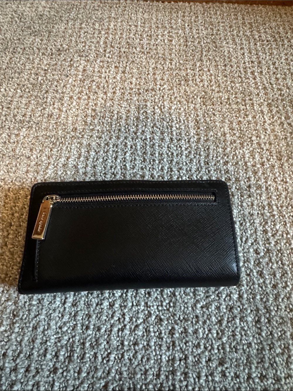 kate spade Black Saffiano Zip Wallet with Gold Logo - Picture 6 of 9